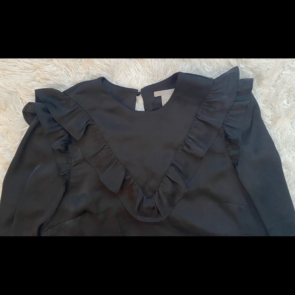 Black Ruffled Top - Picture 2 of 4